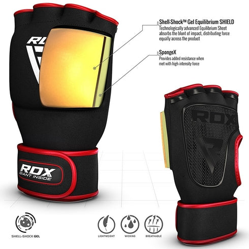 RDX X8 INNER HAND GLOVES WITH WRIST STRAP/R-3
